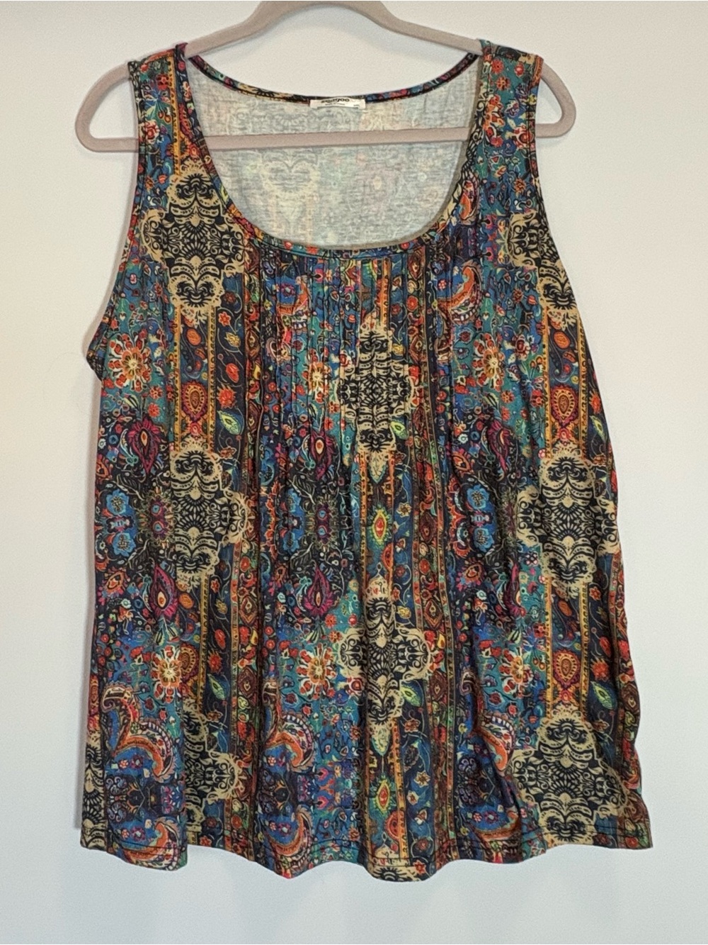 zeagoo Multicolor Paisley Scoop Neck Tank Top